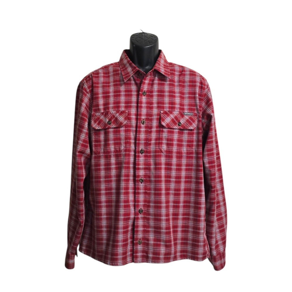 Eddie Bauer Travex Expedition Flannel Outdoor Casual Button Down Sz L
